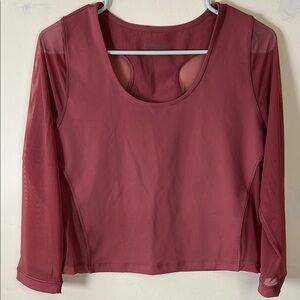 Athleta Mauve Long Sleeve Crop Top